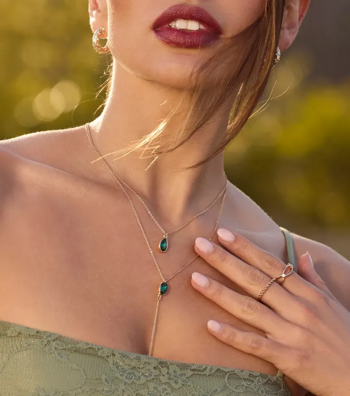Divine By Nature Colored Rhinestone Lariat Necklace sold by Windsor