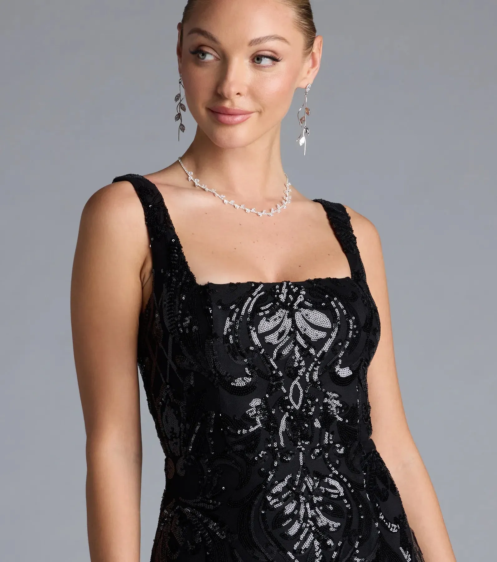 Taylor Lace-Up Slit Sequin Formal Dress sold by Windsor product image thumbnail 3