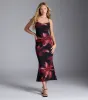 Captivating Floral Mesh Lace-Up Maxi Dress sold by Windsor