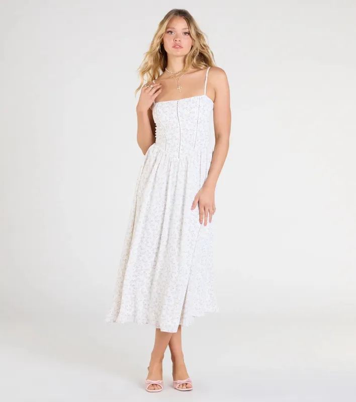 Dreaming Of You Floral A-Line Midi Dress sold by Windsor