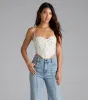 Picturesque Cutie Lace-Up Floral Bustier sold by Windsor