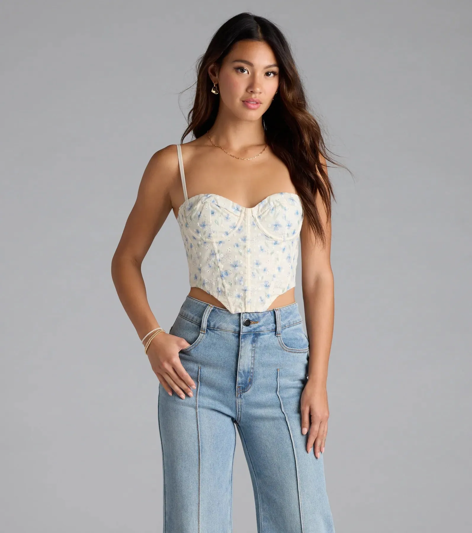 Picturesque Cutie Lace-Up Floral Bustier sold by Windsor product image thumbnail 2