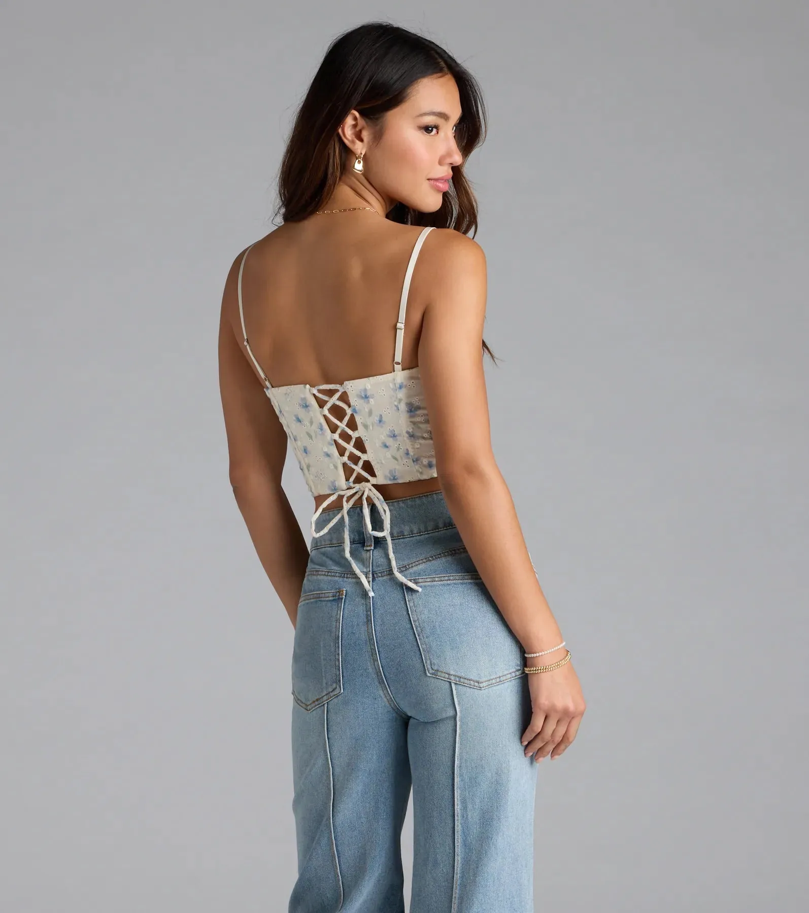 Picturesque Cutie Lace-Up Floral Bustier sold by Windsor product image thumbnail 3