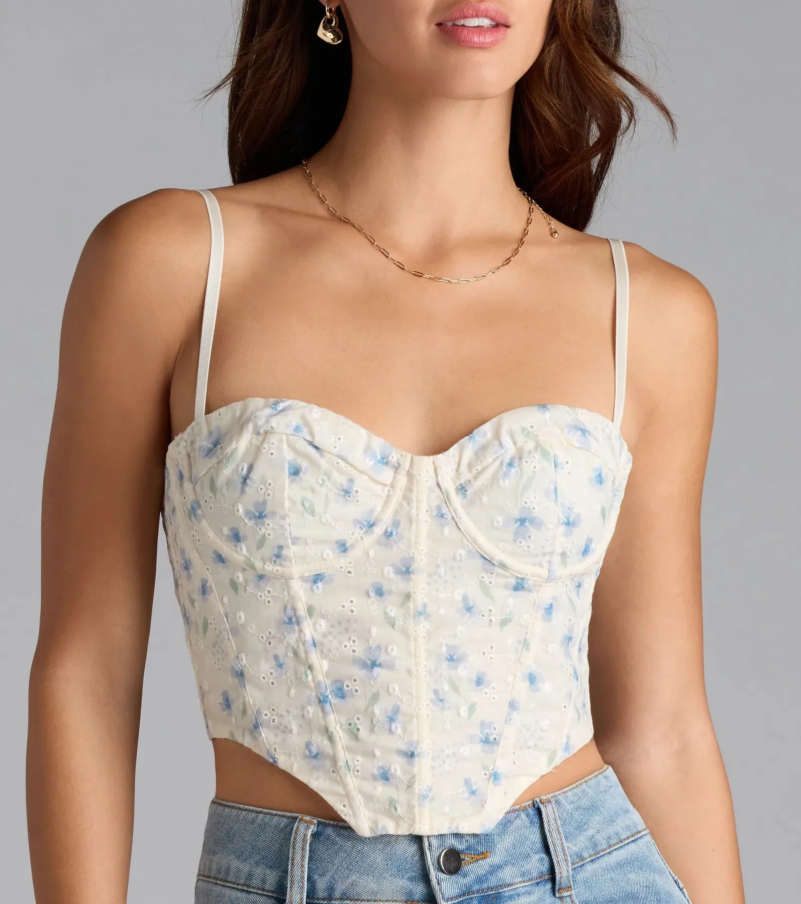 Picturesque Cutie Lace-Up Floral Bustier sold by Windsor product image thumbnail 5