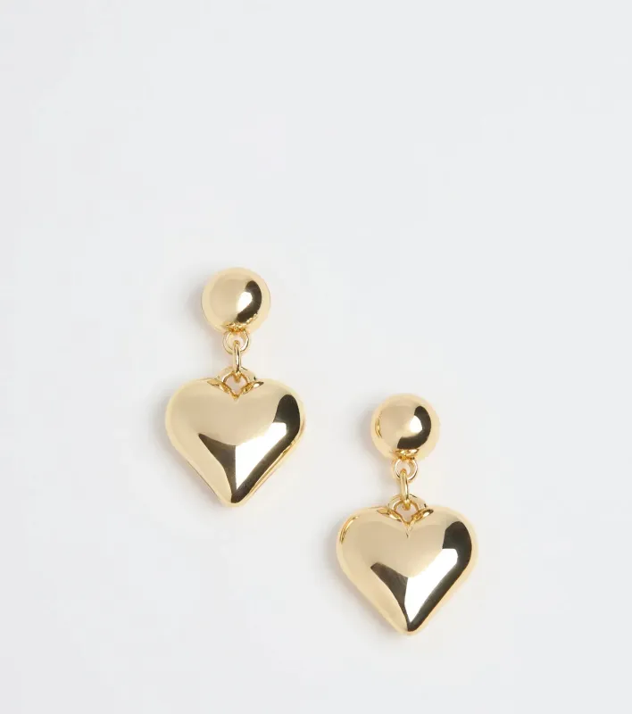Glam Love Heart Drop Earrings sold by Windsor
