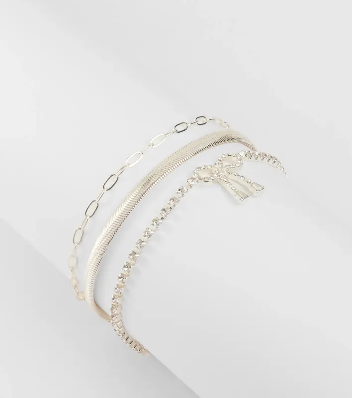 A Little Glam Moment Three-Pack Bracelet Set sold by Windsor