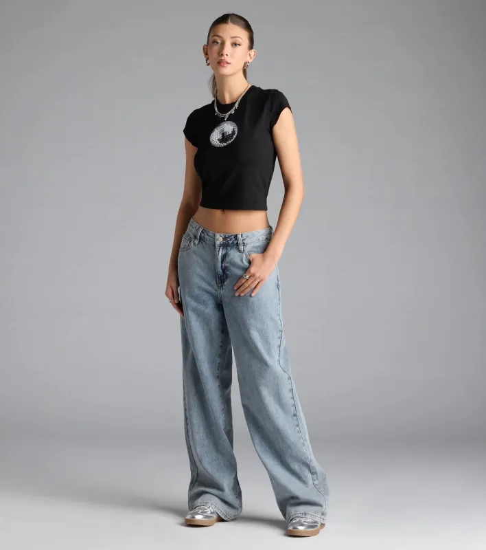 On Trend Mid-Rise Wide-Leg Denim Jeans sold by Windsor