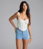 Caught My Attention Floral Lace Bustier sold by Windsor