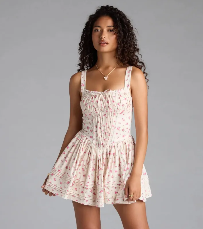 All Day Cuteness Floral Corset Skater Dress sold by Windsor
