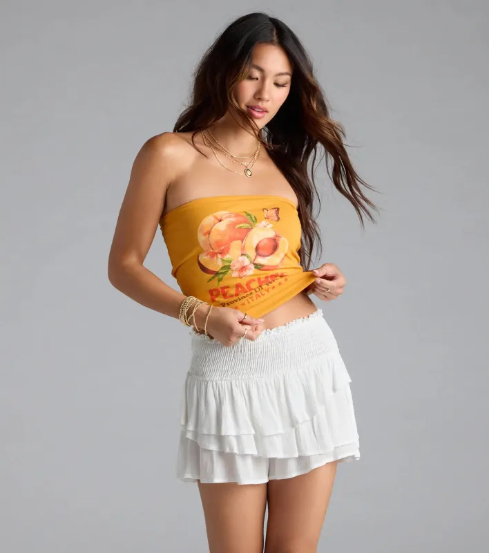 Feeling Peachy Graphic Tube Top sold by Windsor