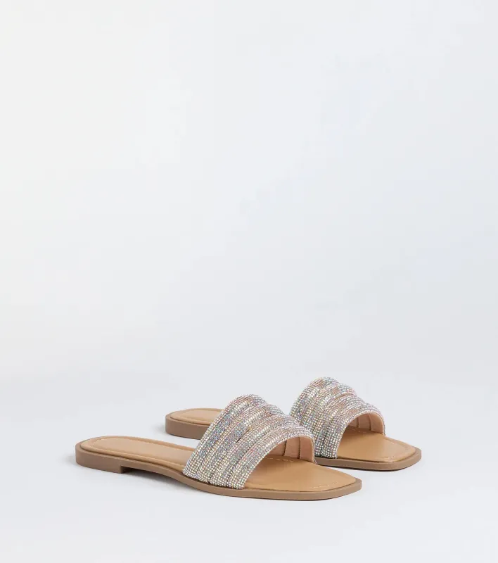 Always Shine Rhinestone Strappy Flat Sandals sold by Windsor