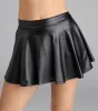 Made To Standout Faux Leather A-Line Skort sold by Windsor