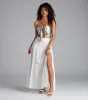 Breezy Babe High-Rise Slit Maxi Skirt sold by Windsor