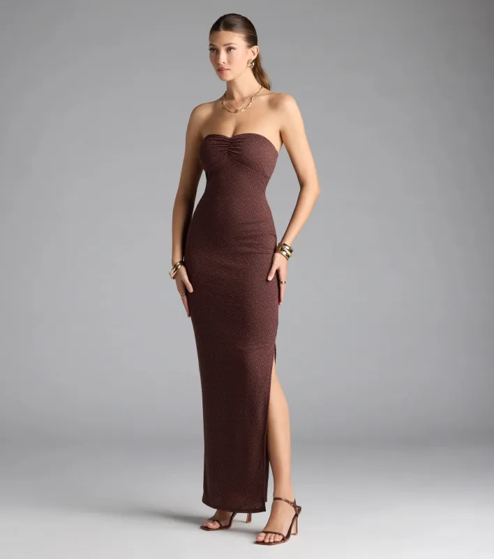 Beachy Breeze Strapless Slit Maxi Dress sold by Windsor