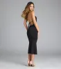 Serving Allure Halter Cowl Neck Midi Dress sold by Windsor