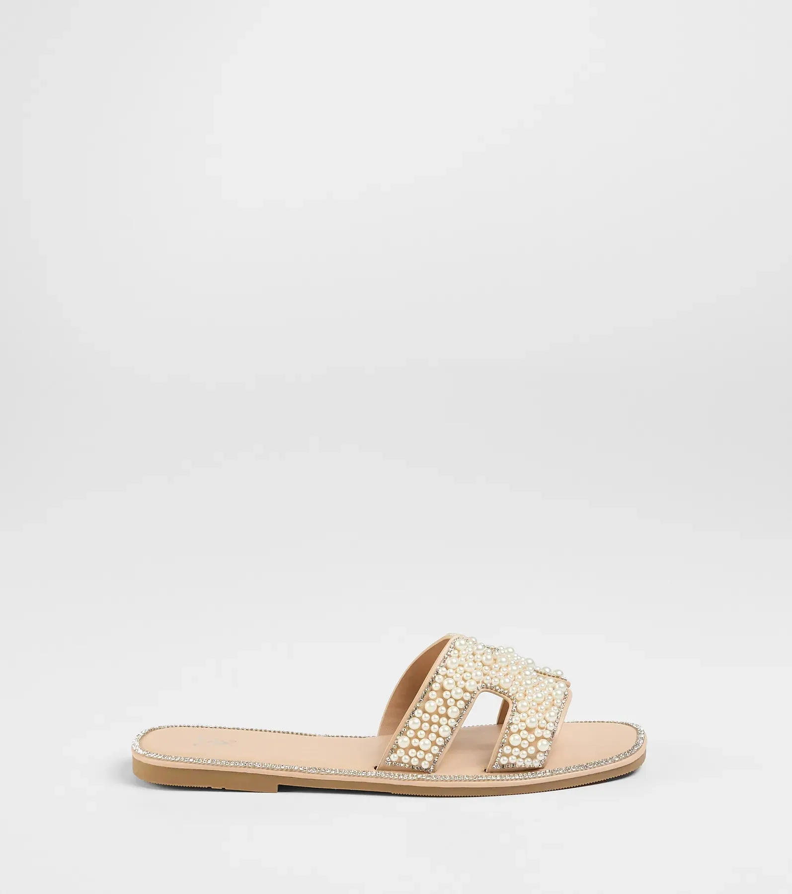 Simple Poise Faux Pearl Rhinestone Flat Sandals sold by Windsor product image thumbnail 2