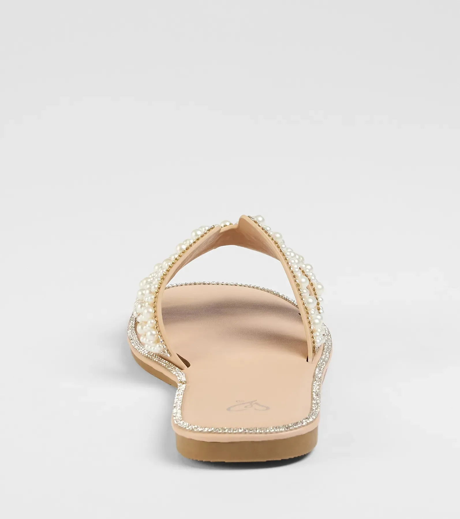 Simple Poise Faux Pearl Rhinestone Flat Sandals sold by Windsor product image thumbnail 4