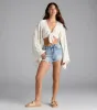 Bring The Drama Bell Sleeve Tie Front Crop Top sold by Windsor