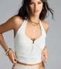 Feelin' The Heat Halter Crop Top sold by Windsor