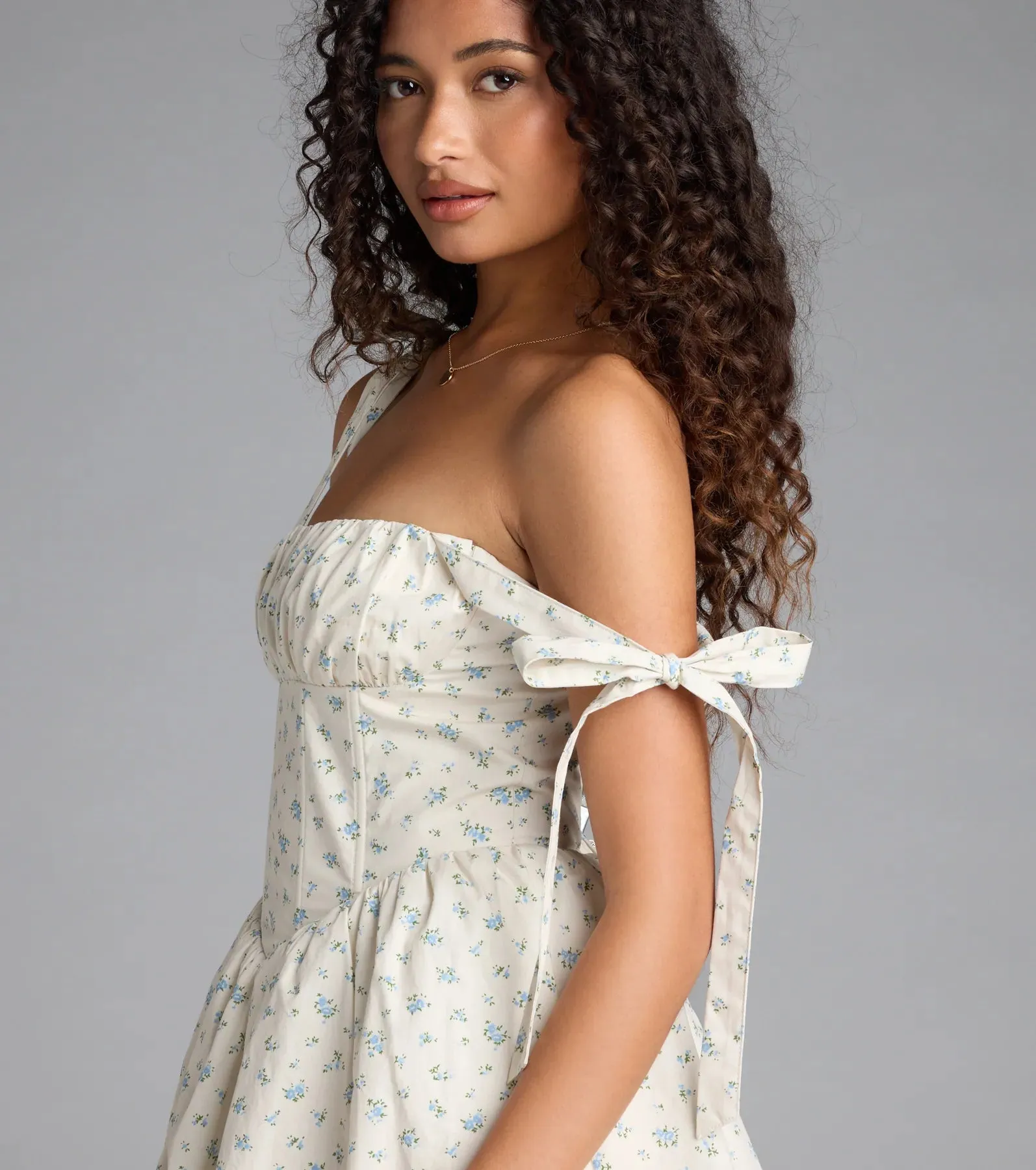 Flower Fields Lace-Up Corset Skater Dress sold by Windsor product image thumbnail 4