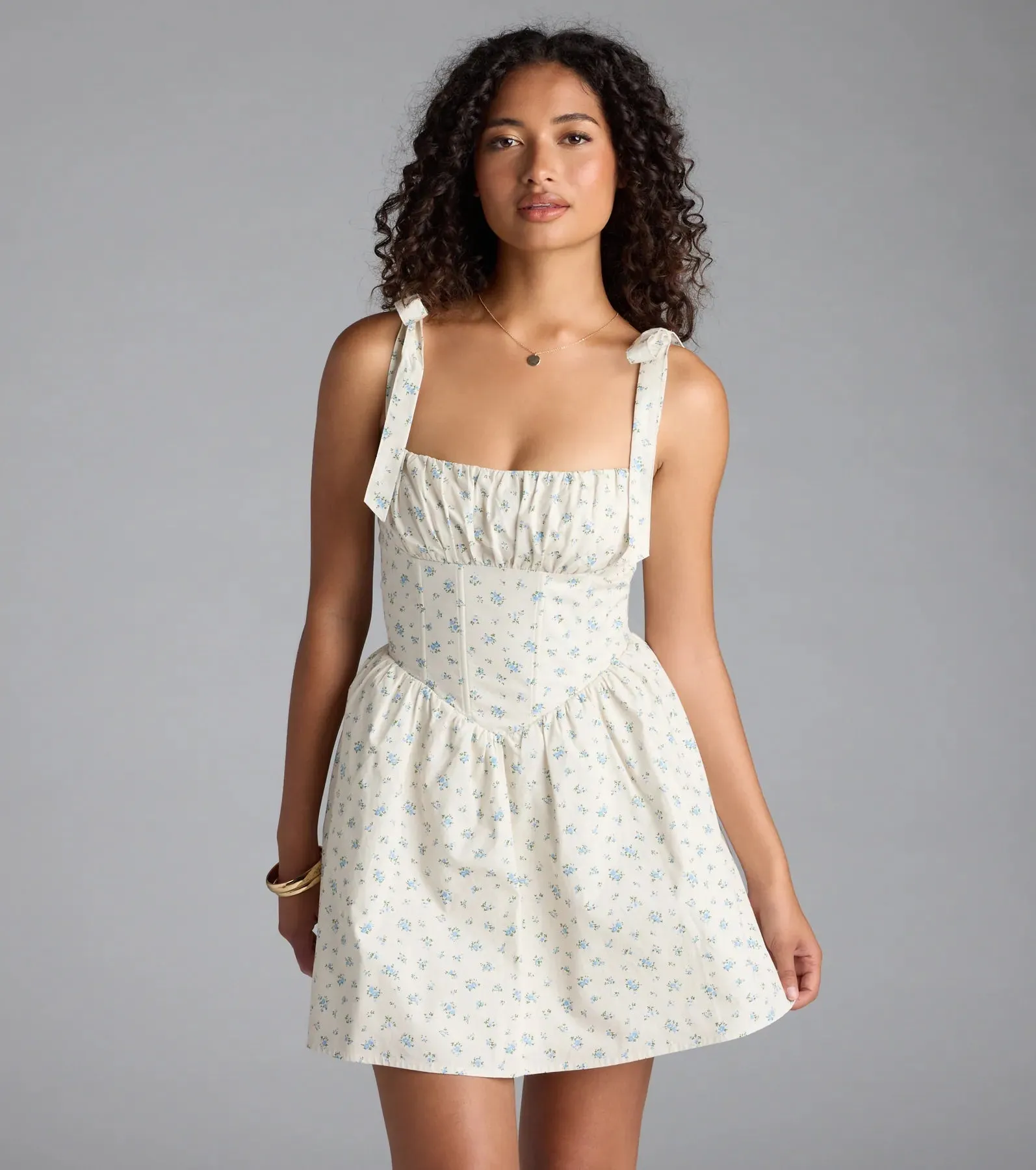 Flower Fields Lace-Up Corset Skater Dress sold by Windsor