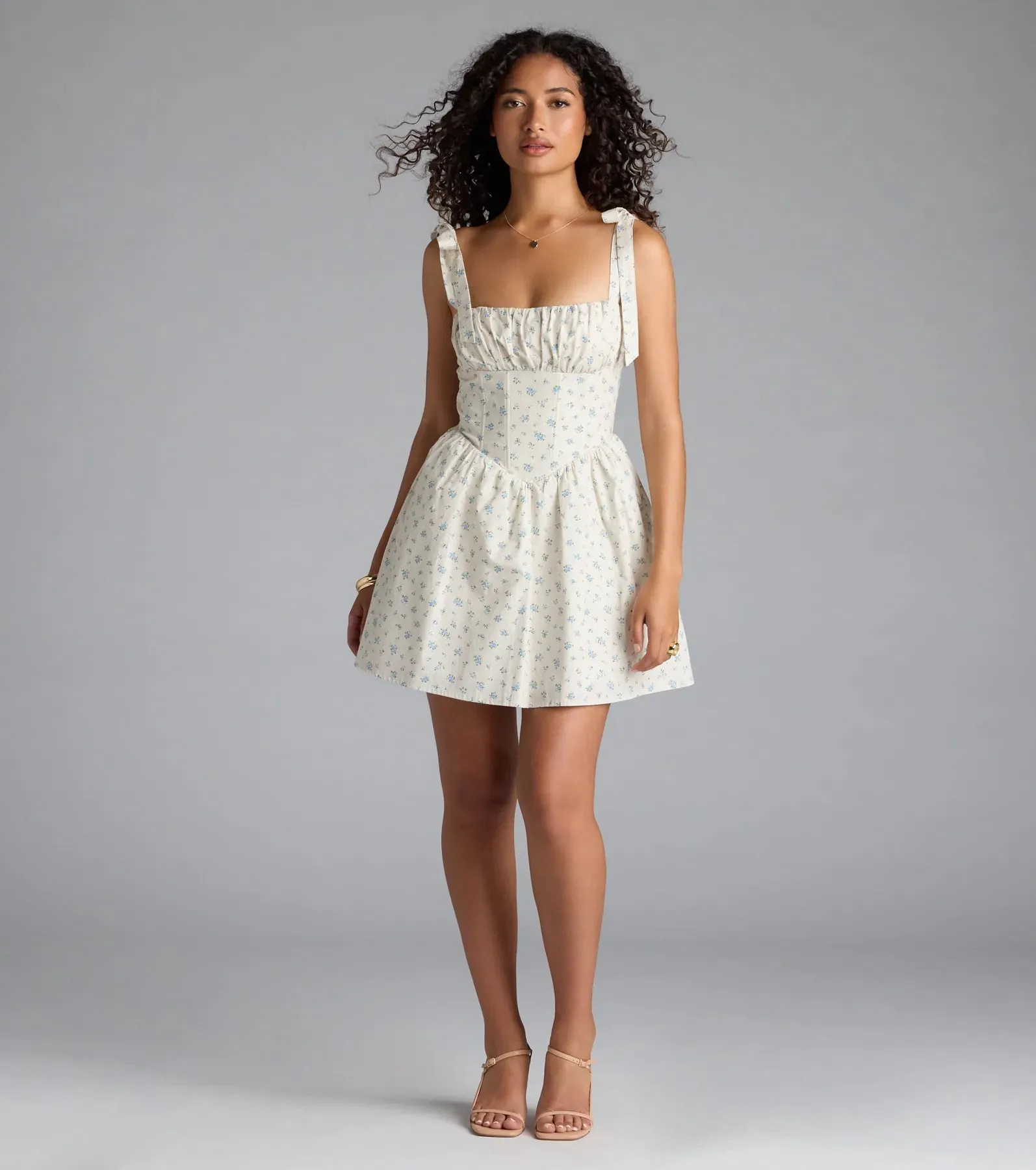 Flower Fields Lace-Up Corset Skater Dress sold by Windsor product image thumbnail 3