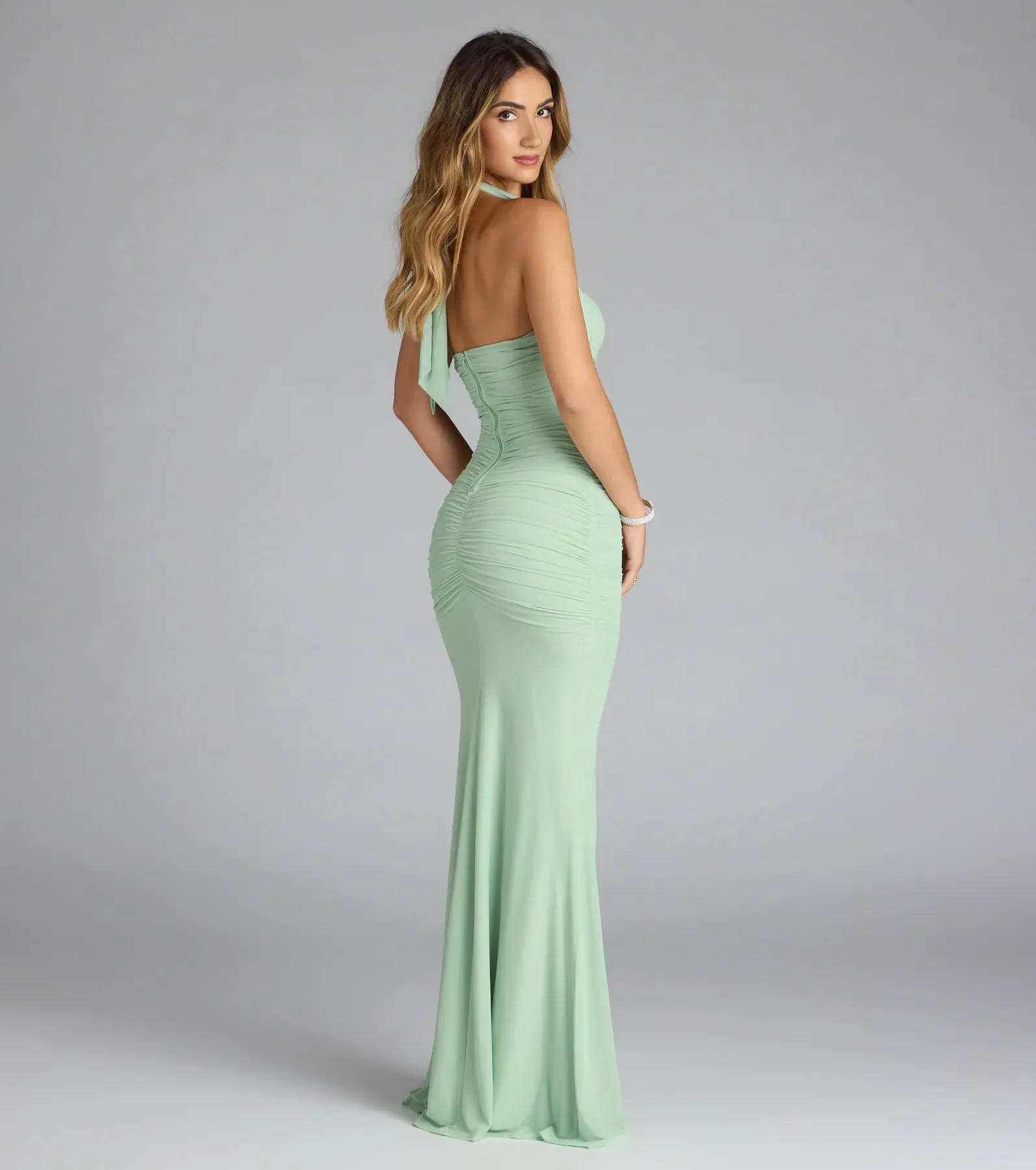 Katarina Halter Slit Mermaid Formal Dress sold by Windsor product image thumbnail 2