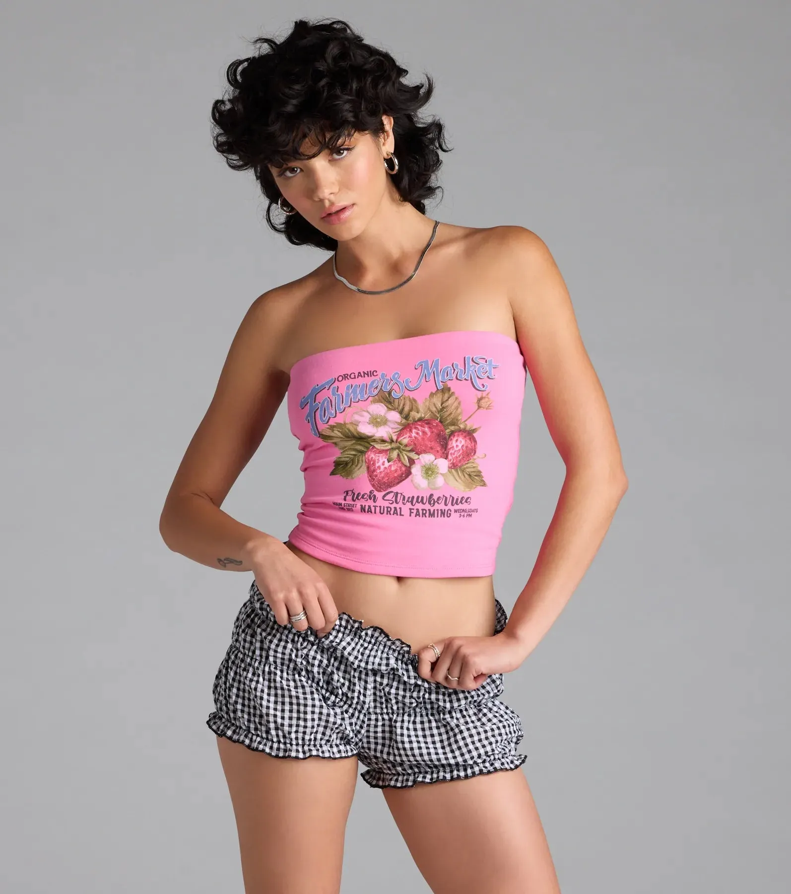 Check Me Out Mid-Rise Gingham Shorts sold by Windsor product image thumbnail 4