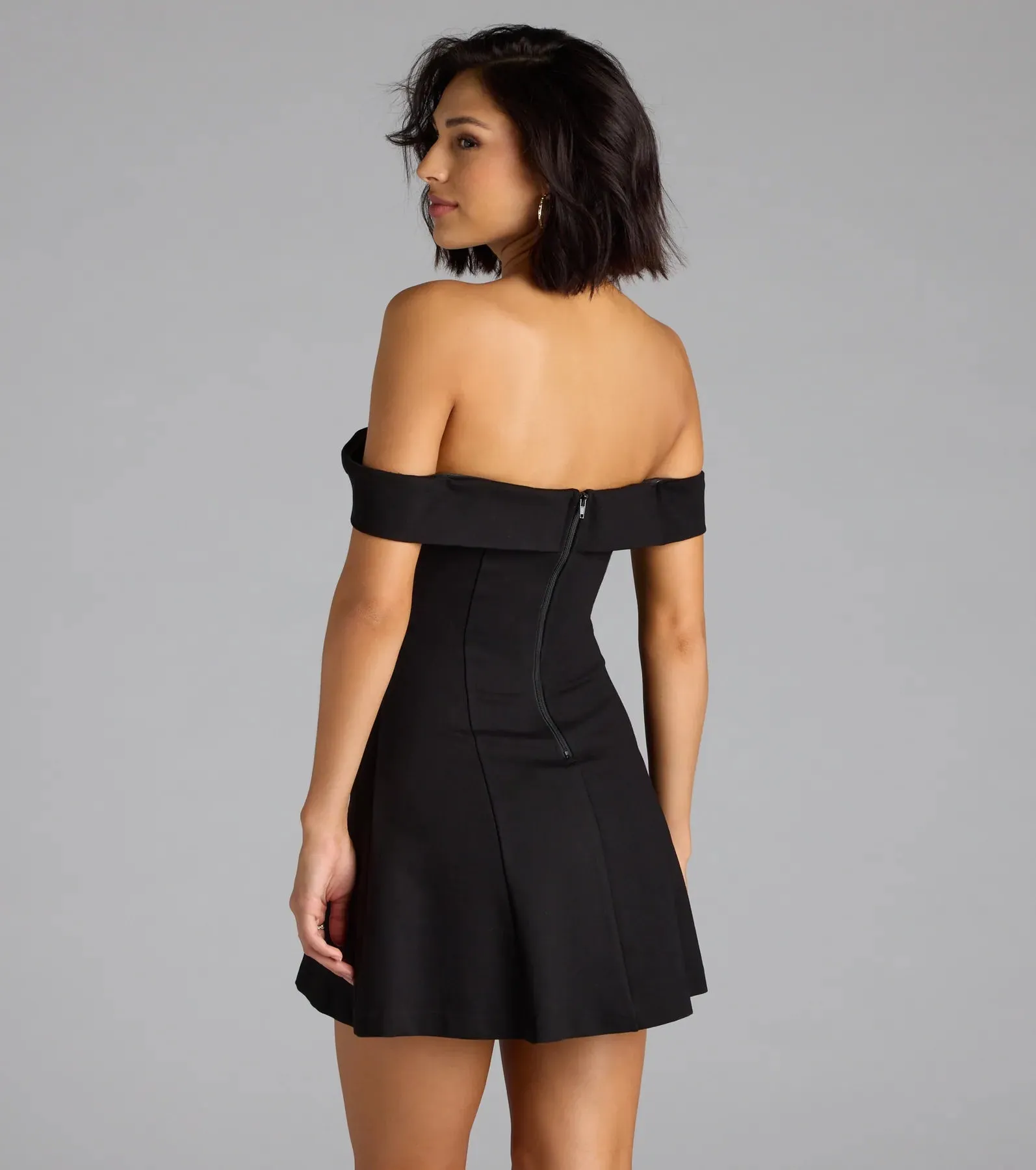 Classic Babe Off-The-Shoulder A-Line Mini Dress sold by Windsor product image thumbnail 2