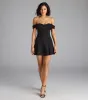 Classic Babe Off-The-Shoulder A-Line Mini Dress sold by Windsor