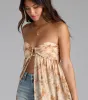 Wanderlust Calling Strapless Abstract Flowy Tunic Top sold by Windsor
