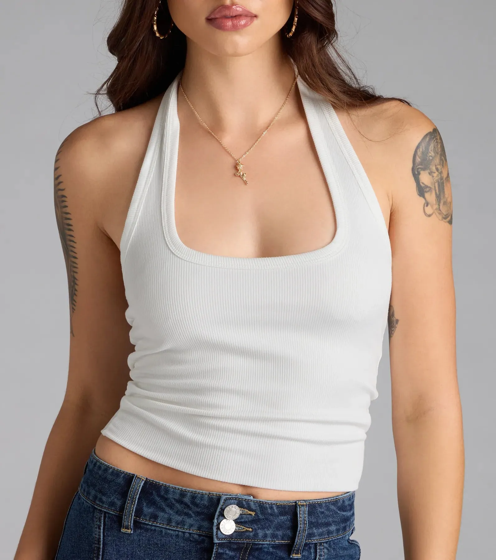 So Adored Basic Halter Crop Top sold by Windsor product image thumbnail 4