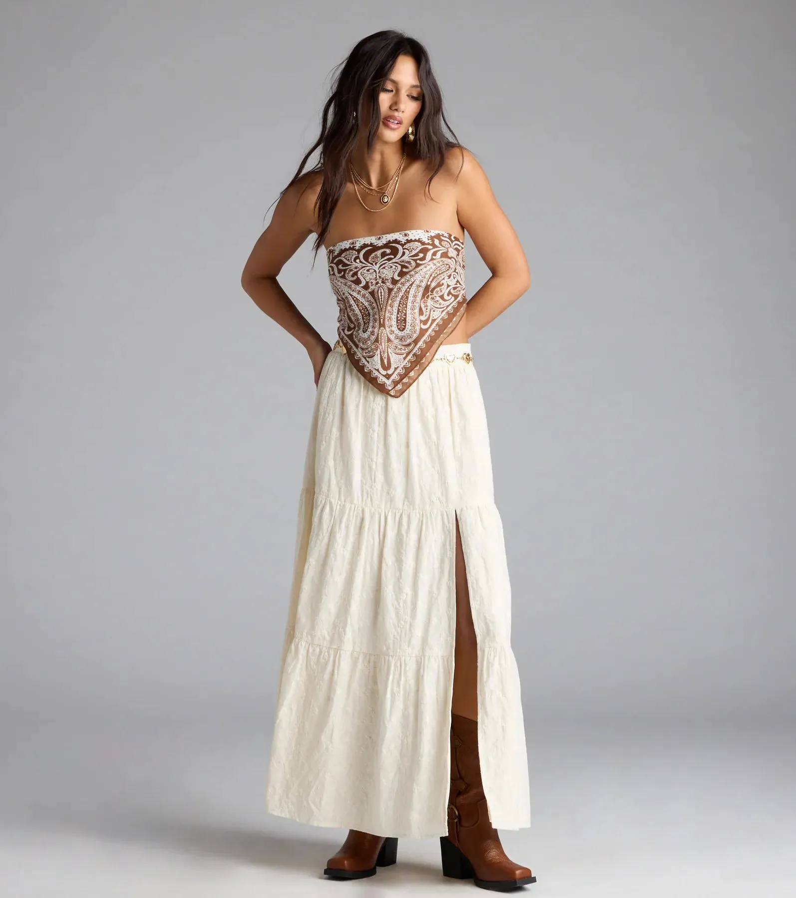 Boho-Chic Paisley Satin Scarf sold by Windsor product image thumbnail 3