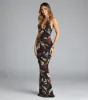 Vacay Vibe Tropical Floral Halter Maxi Dress sold by Windsor