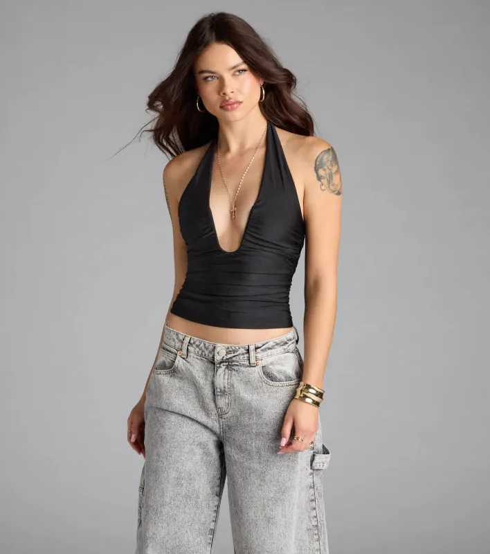 Major Vibe Plunge Halter Top sold by Windsor
