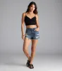 Classic Fit High-Rise Distressed Denim Shorts sold by Windsor