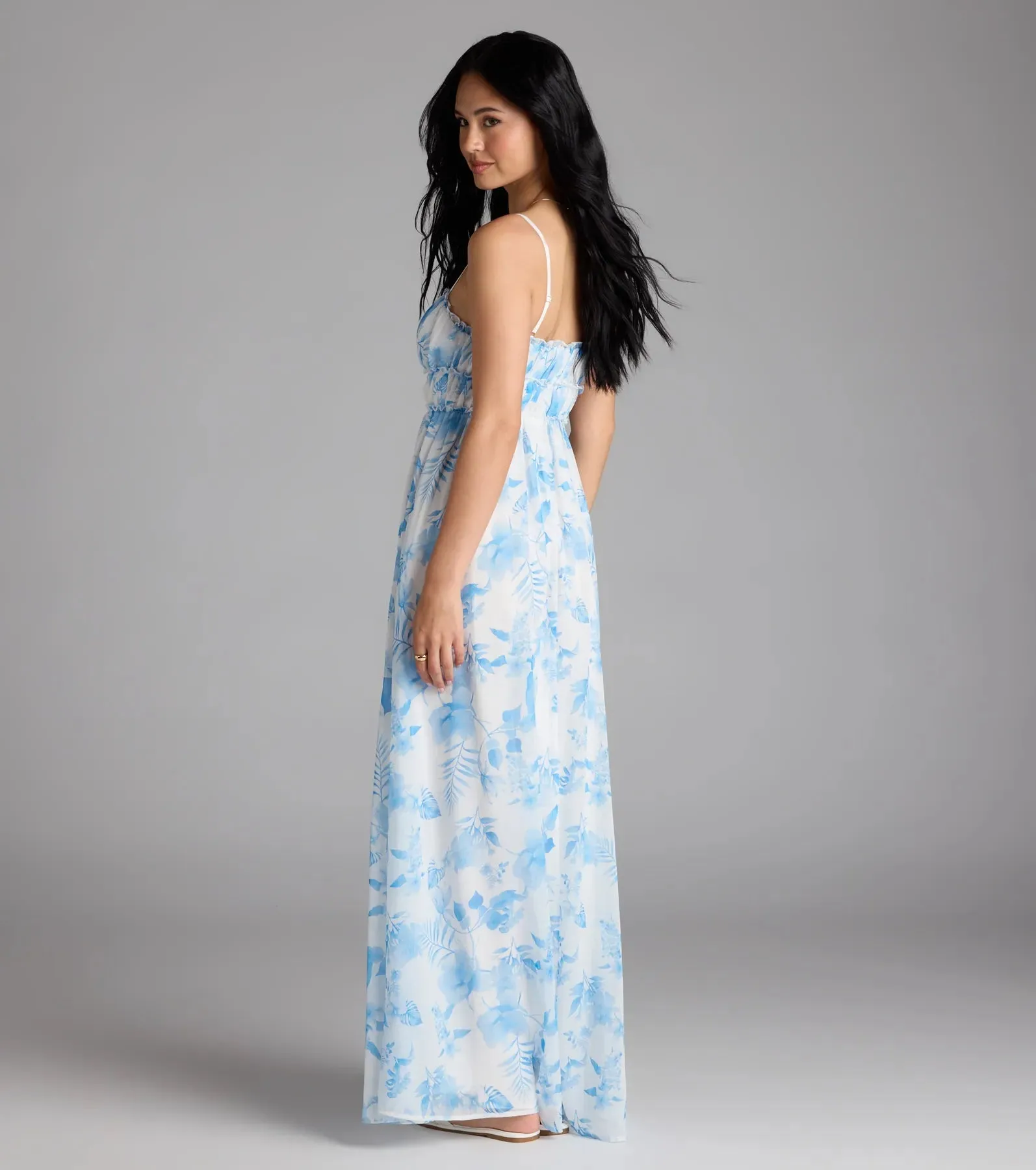 Sweet Beauty Floral A-Line Chiffon Maxi Dress sold by Windsor product image thumbnail 2