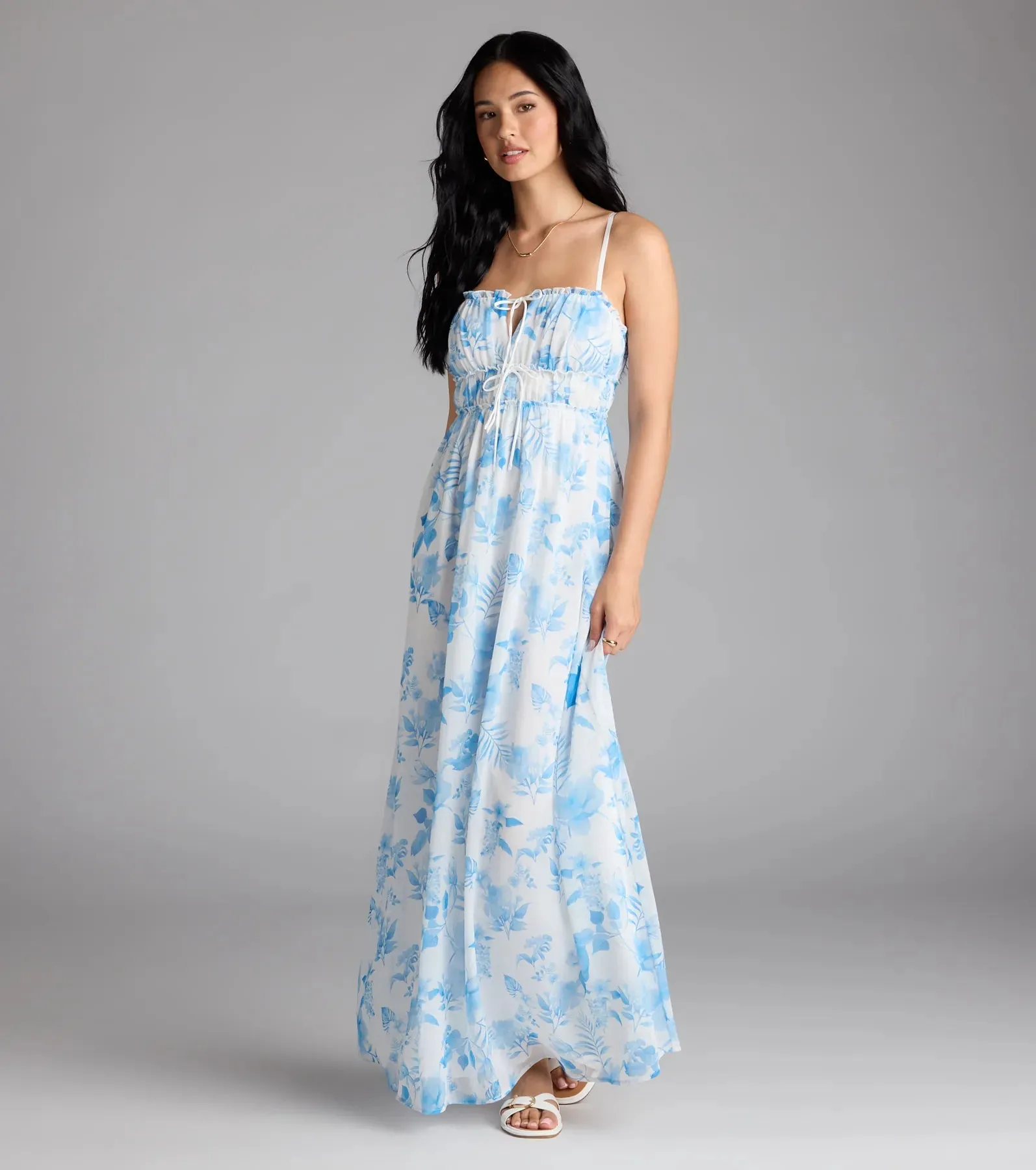 Sweet Beauty Floral A-Line Chiffon Maxi Dress sold by Windsor