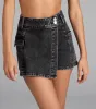 Trending Moment High-Rise Wrap Denim Skort sold by Windsor