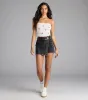 Trending Moment High-Rise Wrap Denim Skort sold by Windsor