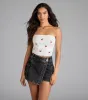 Trending Moment High-Rise Wrap Denim Skort sold by Windsor