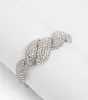 Elegantly Glam Rhinestone Braided Clasp Bracelet sold by Windsor
