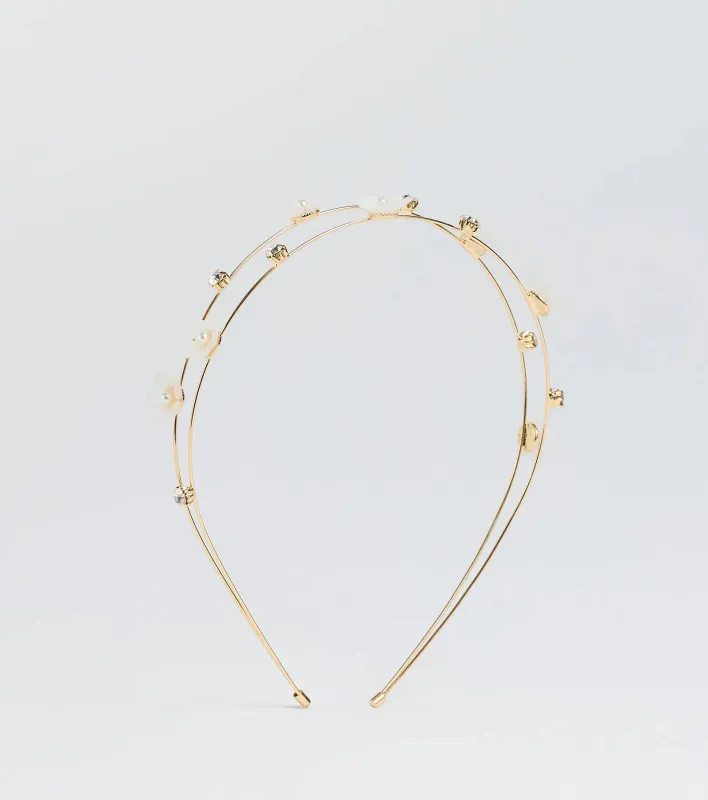 Ethereal Glam Rhinestone Flower Headband sold by Windsor