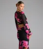 Vacay Queen Tropical Floral Mesh Tie-Front Top sold by Windsor