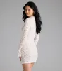 Looking Lovely Lace Bell Sleeve Mini Dress sold by Windsor