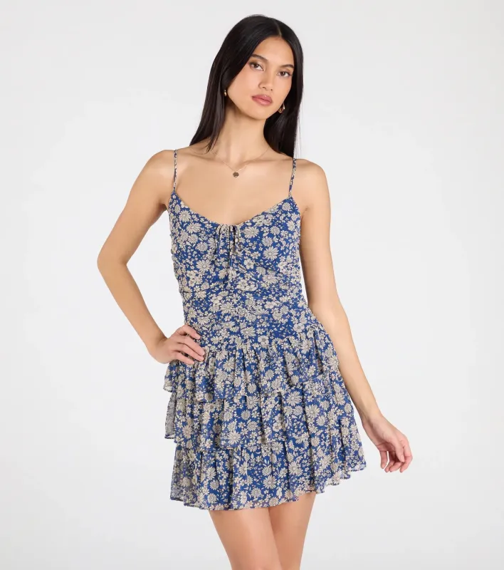 Sun And Blooms Floral Chiffon Skater Dress sold by Windsor
