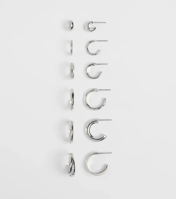 Sleek And Chic Six Pack Earrings Set sold by Windsor
