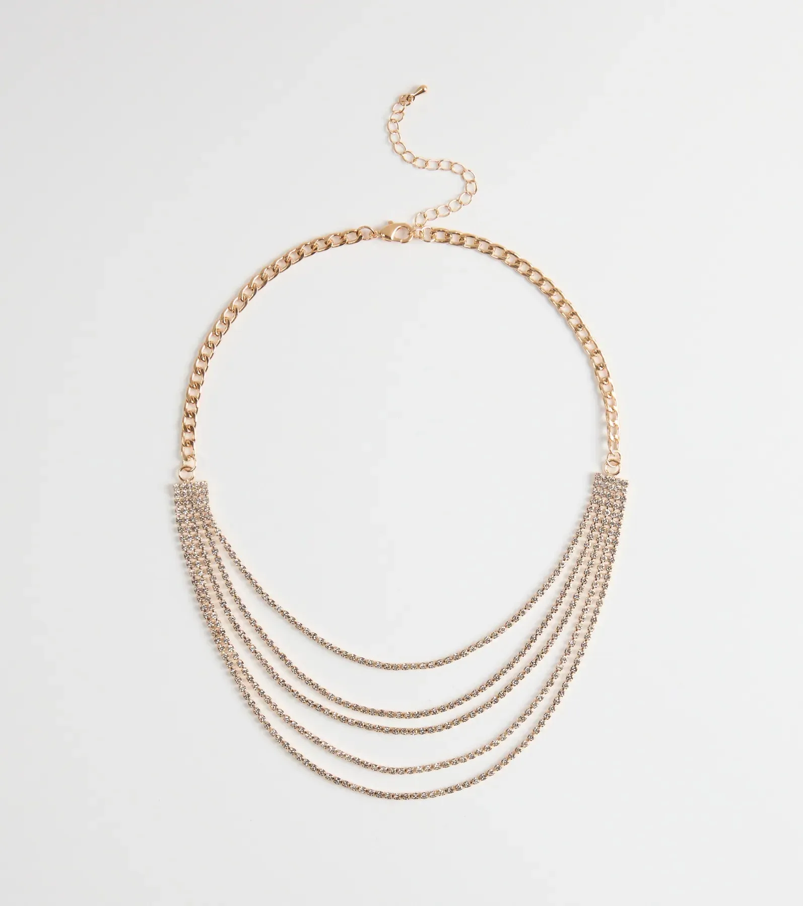 Perfect Girl Layered Rhinestone Necklace sold by Windsor