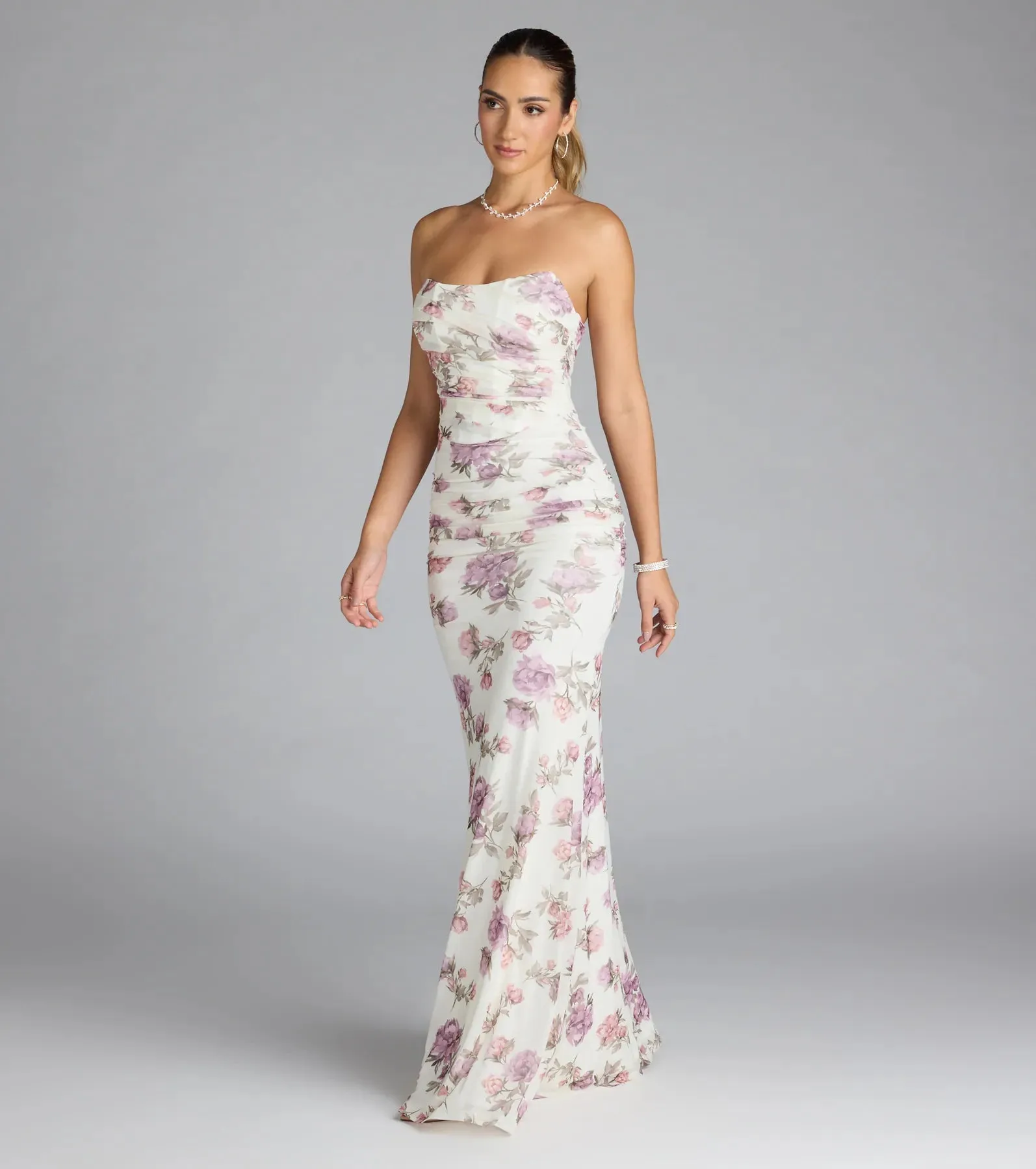 Maribelle Corset Floral Mermaid Formal Dress sold by Windsor product image thumbnail 5