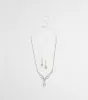 Regal Teardrop Rhinestone Necklace And Earrings Set sold by Windsor